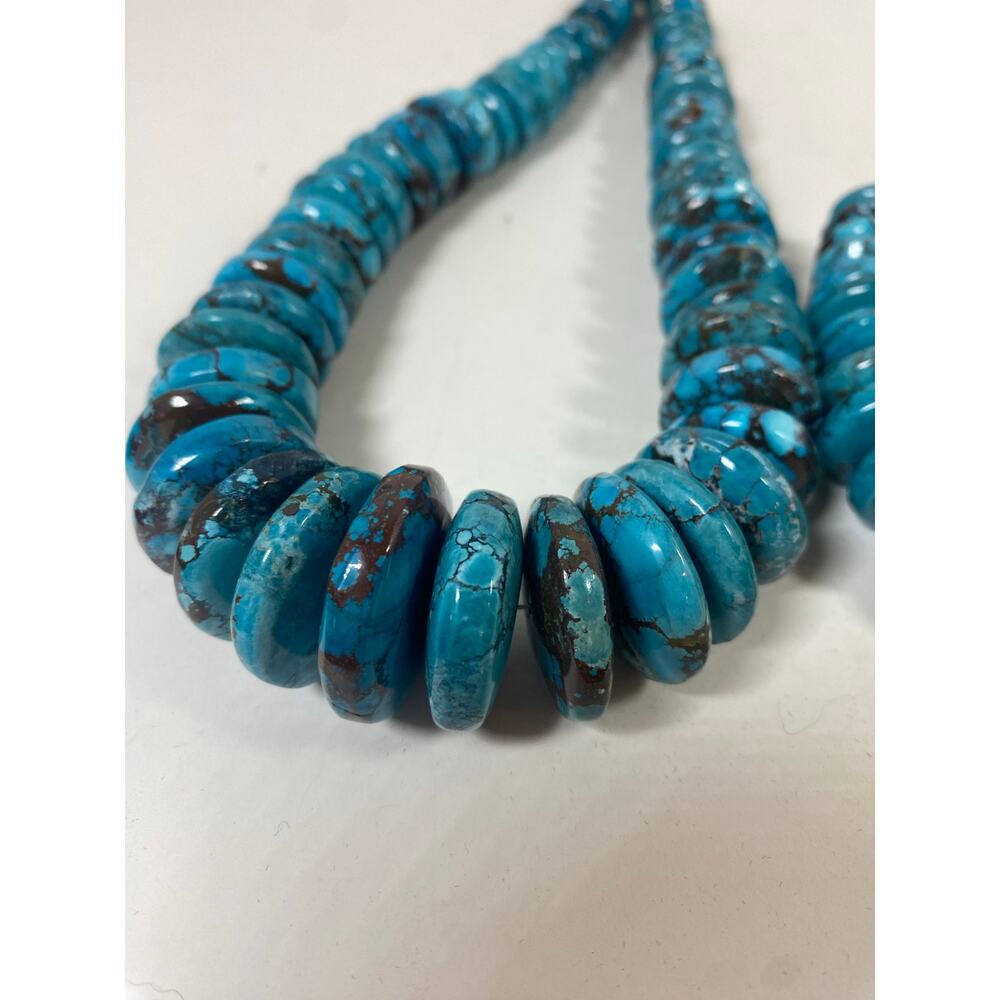 Graduated Blue Turquoise NuggetsNecklace and Braclet - Picture 5 of 10